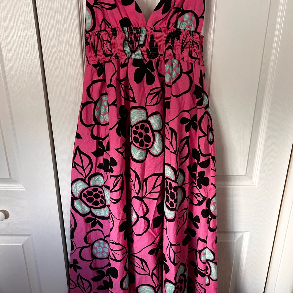 Zara Pink Floral Maxi Dress with pockets